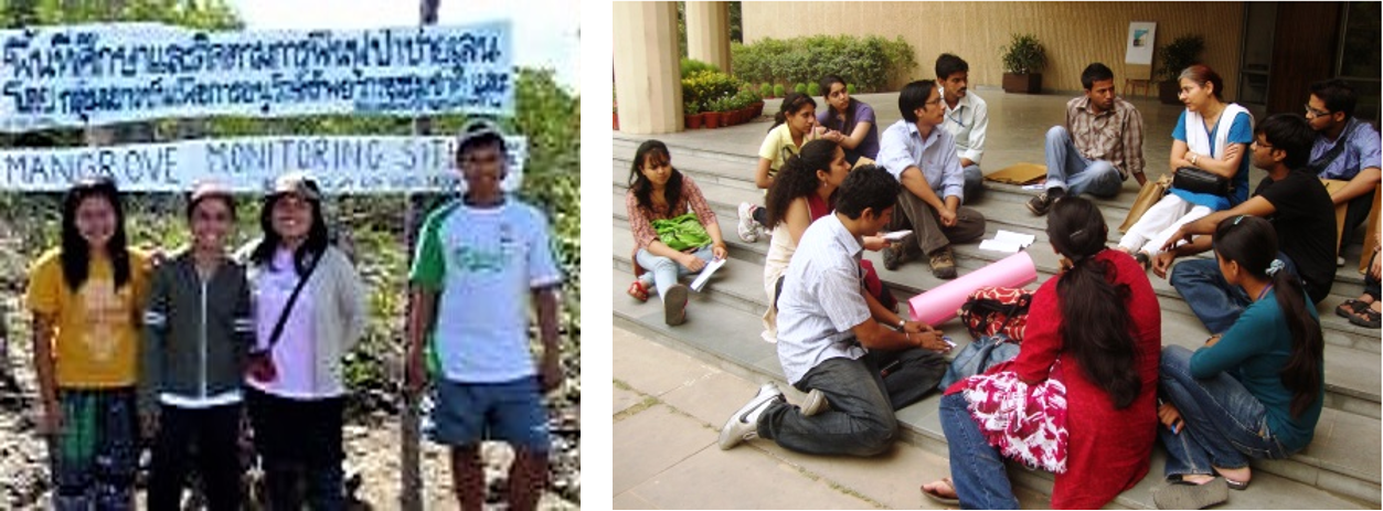 Youth working to protect mangroves in Thailand and youth awareness campaign in India. Source: ANDAMAN DISCOVERIES (2010); SHIMRAY (2010) 