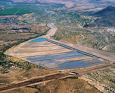 Groundwater recharge in spreading basins, Arizona