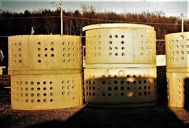 Pre-fabricated permeable cesspits (similar to a soak pit) made out of concrete. Source: FRIEDMAN (n.y.)