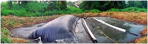 Covered anaerobic waste stabilisation pond (WSP) with biogas collection. Source: MANG (n.y.)