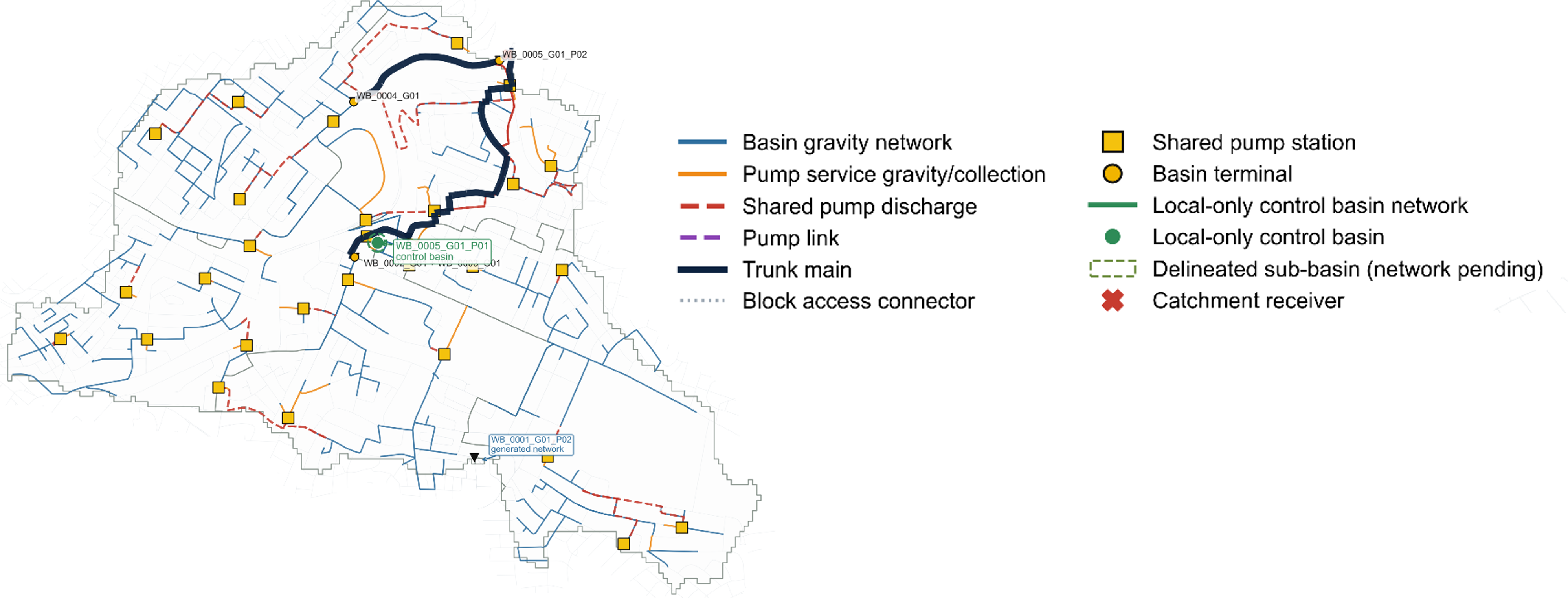 UFZ 2026. Figure 7: Example of a generated drainage network using only open source data