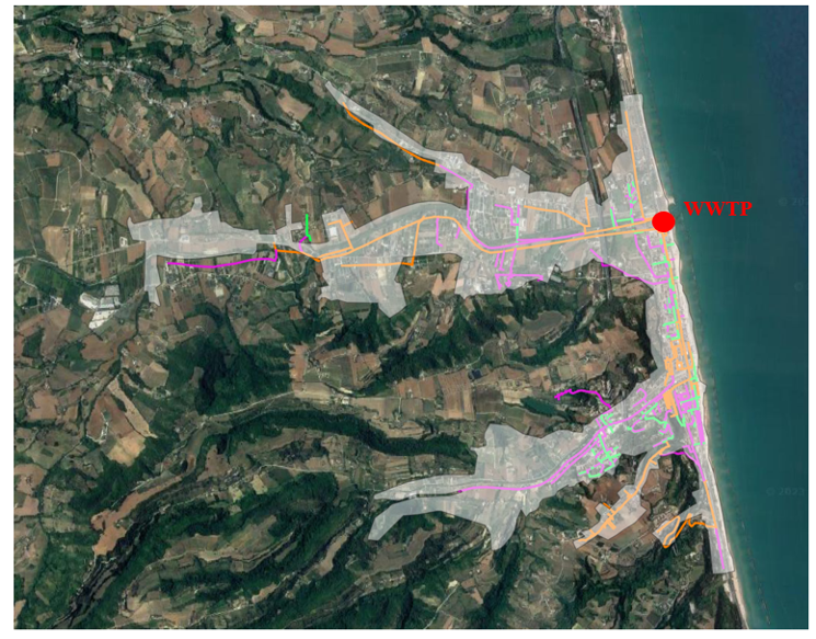 UNIVPM 2024. Fig 5. Sewage network catchment in Cupra Marittima