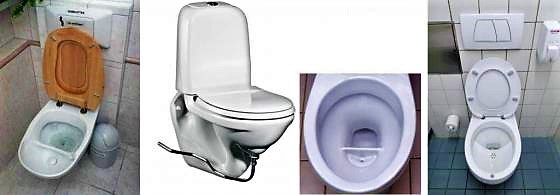 Different types of urine diversion flush toilets. Source: dubbletten.nu; gustavsberg.com; stman.se; rroevac.de